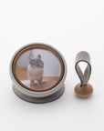Tailo pet memorial bell in Mixed Gray designed for modern interiors